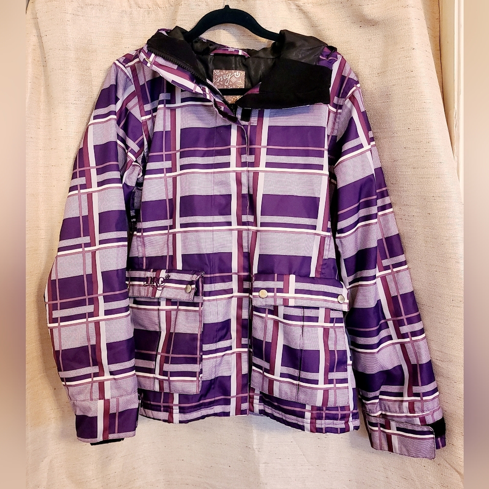 NRG Women's Ski Snowboarding Jacket Coat Purple Plaid - Size Small